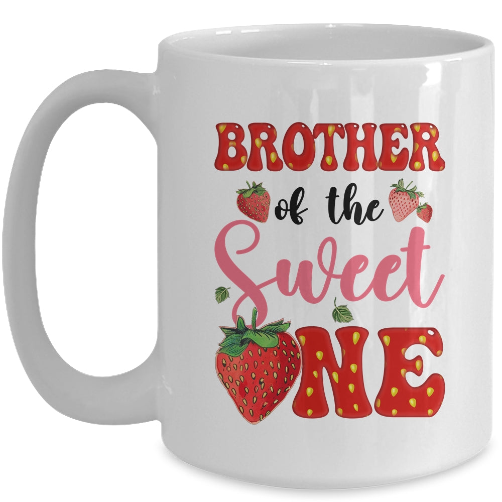 Brother Of Sweet One Strawberry Frist 1st Birthday Girl Mug | teecentury