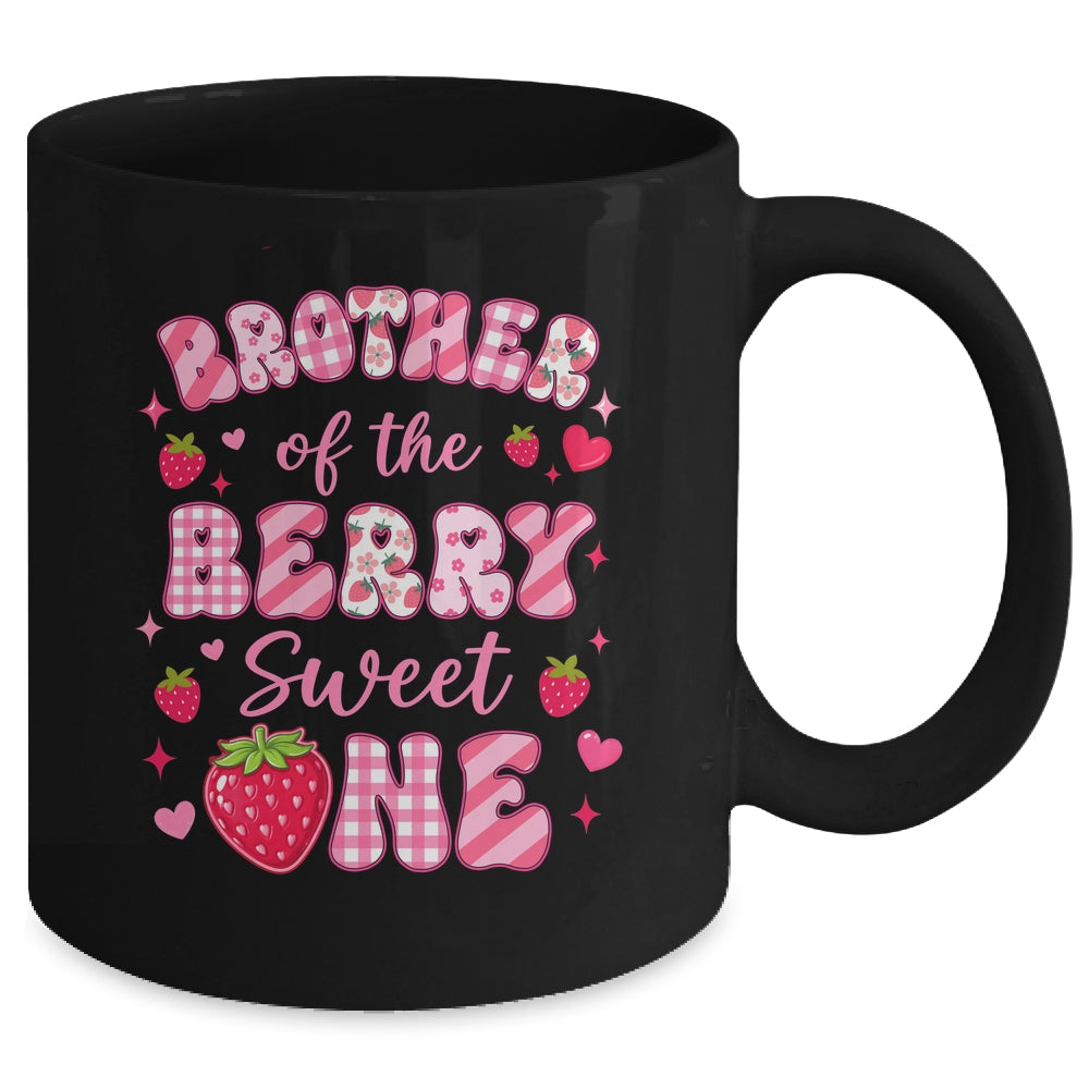 Brother Of The Berry Sweet One Strawberry First Birthday Mug | teecentury