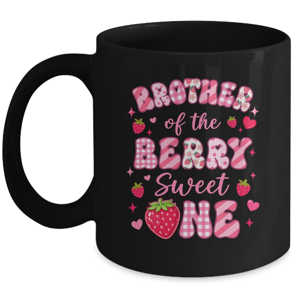 Brother Of The Berry Sweet One Strawberry First Birthday Mug | teecentury