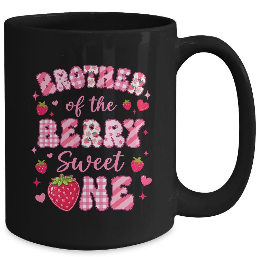 Brother Of The Berry Sweet One Strawberry First Birthday Mug | teecentury