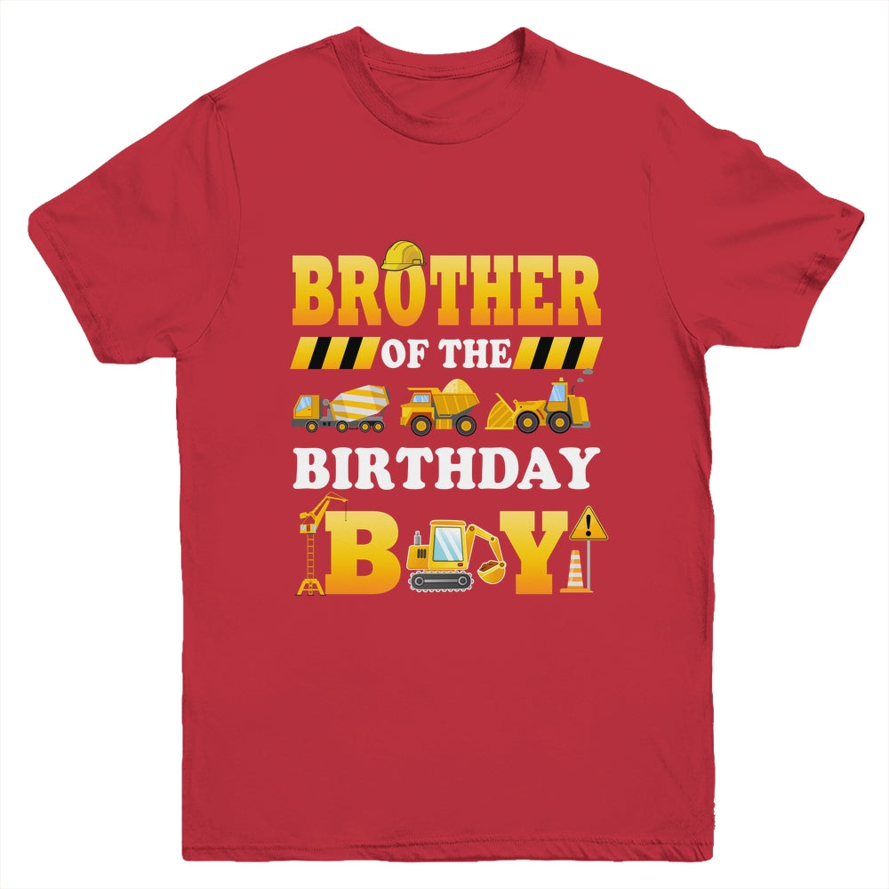 Brother Of The Birthday Boy Construction Matching Family Youth Shirt | teecentury