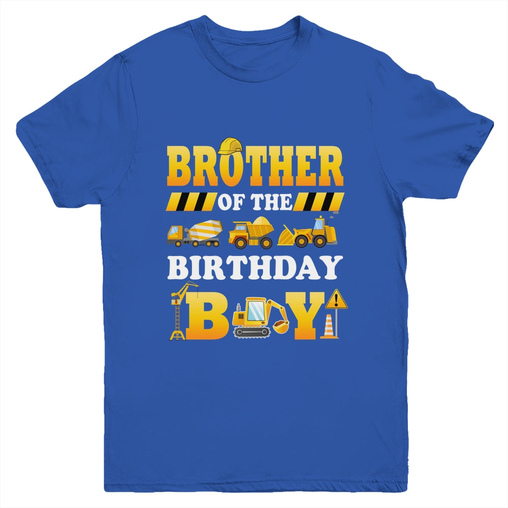 Brother Of The Birthday Boy Construction Matching Family Youth Shirt | teecentury