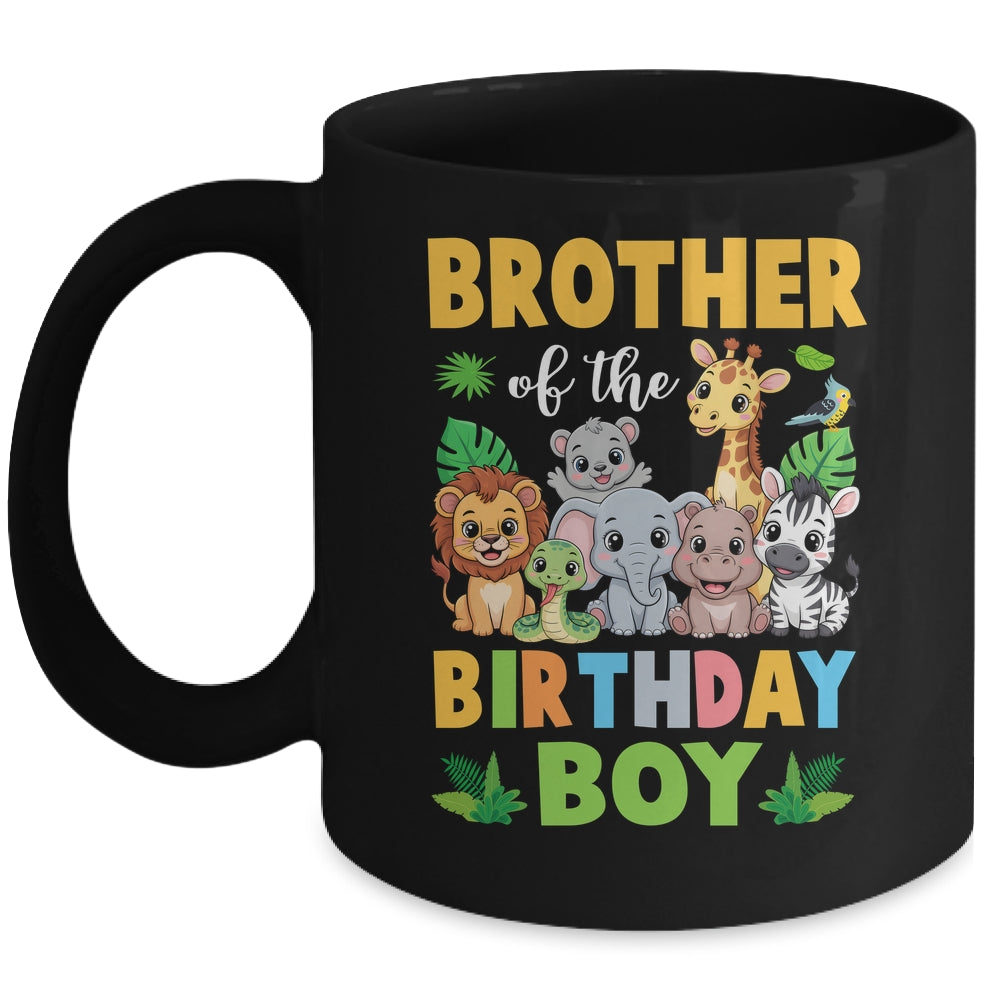 Brother Of The Birthday Boy Kids Safari Jungle Animal Mug | teecentury