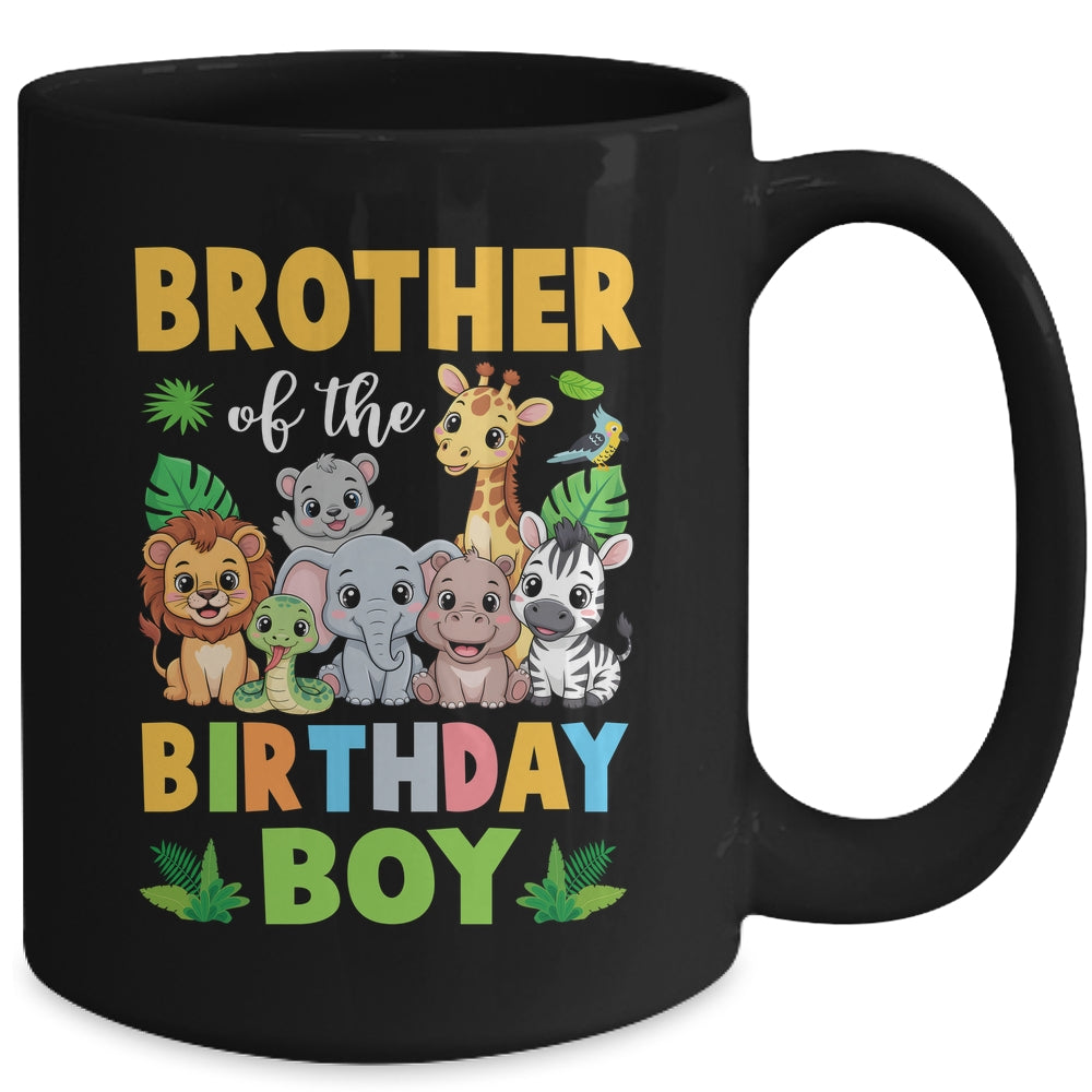 Brother Of The Birthday Boy Kids Safari Jungle Animal Mug | teecentury