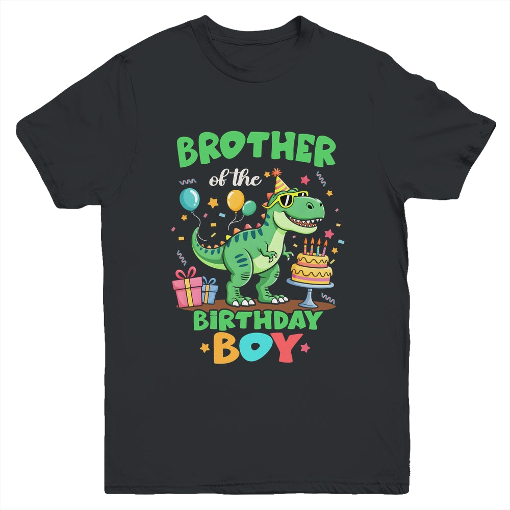Brother Of The Birthday Boy T Rex Dinosaur Family Party Youth Shirt | teecentury