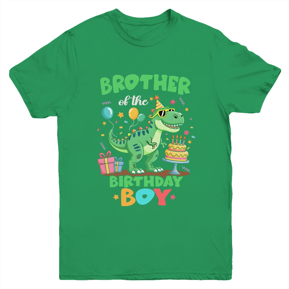 Brother Of The Birthday Boy T Rex Dinosaur Family Party Youth Shirt | teecentury