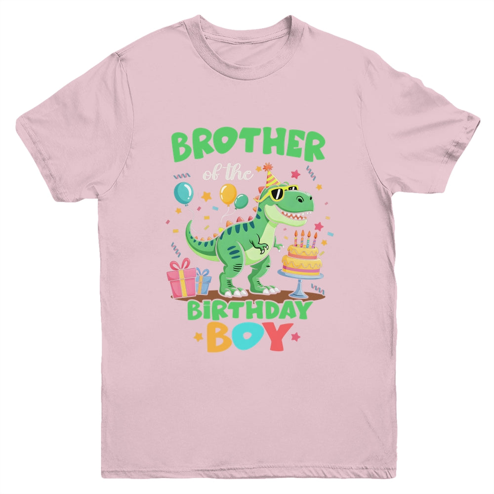 Brother Of The Birthday Boy T Rex Dinosaur Family Party Youth Shirt | teecentury