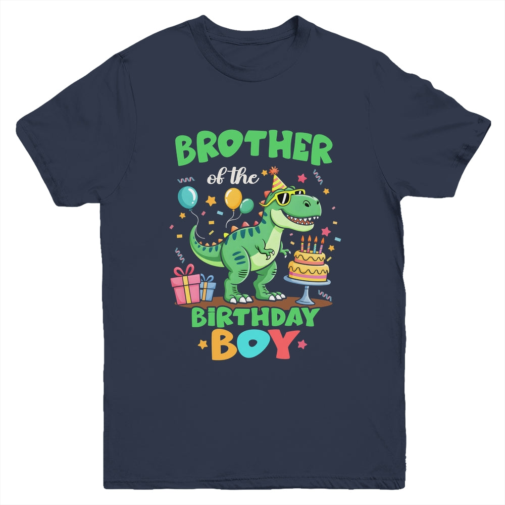 Brother Of The Birthday Boy T Rex Dinosaur Family Party Youth Shirt | teecentury