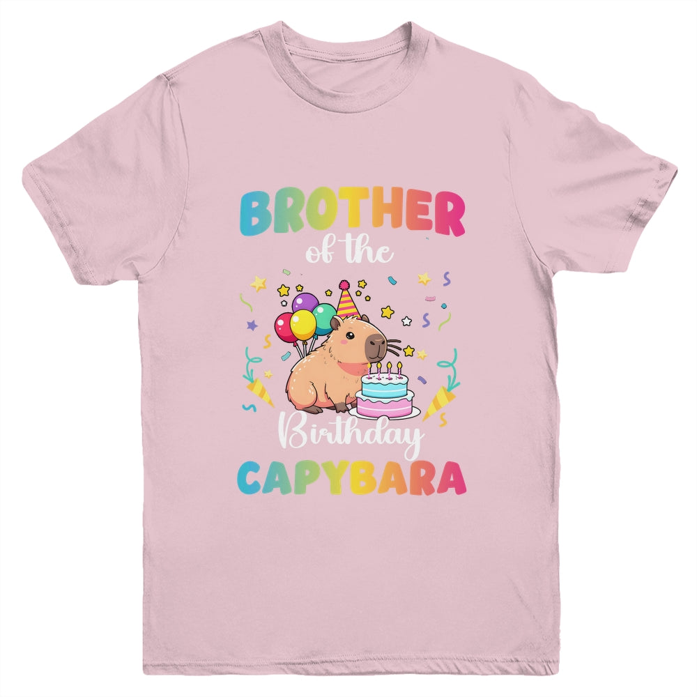 Brother Of The Birthday Girl Capybara Bday Party Family Youth Shirt | teecentury