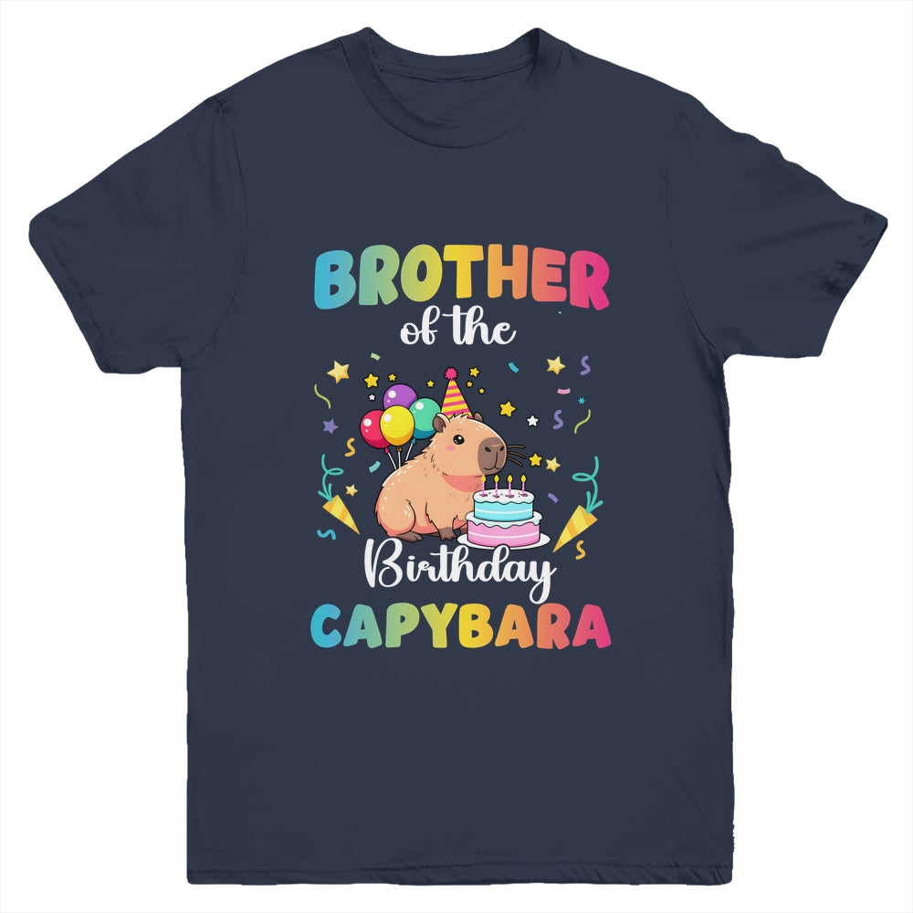 Brother Of The Birthday Girl Capybara Bday Party Family Youth Shirt | teecentury
