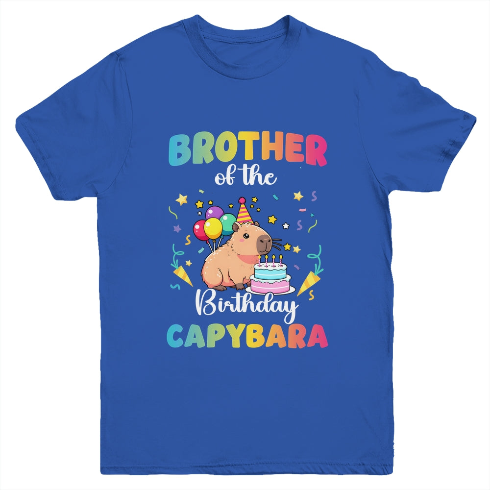 Brother Of The Birthday Girl Capybara Bday Party Family Youth Shirt | teecentury