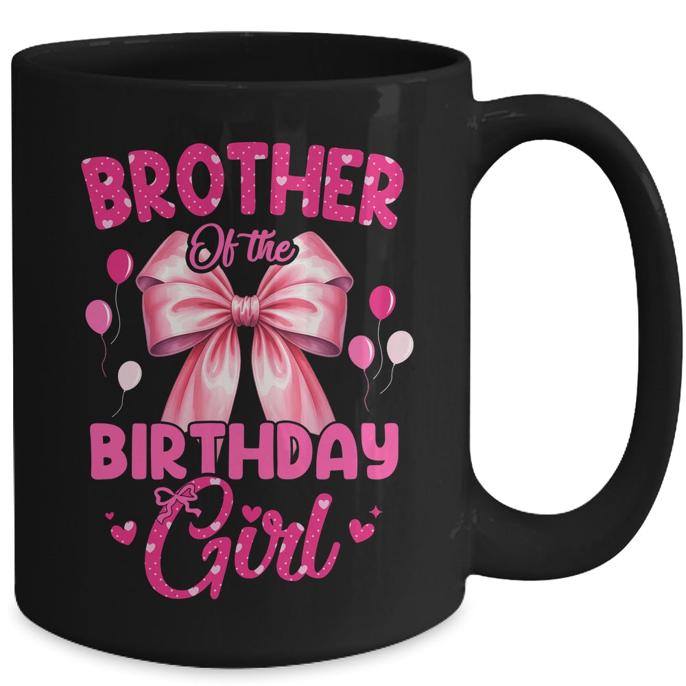 Brother Of The Birthday Girl Coquette Bow Matching Family Mug | teecentury