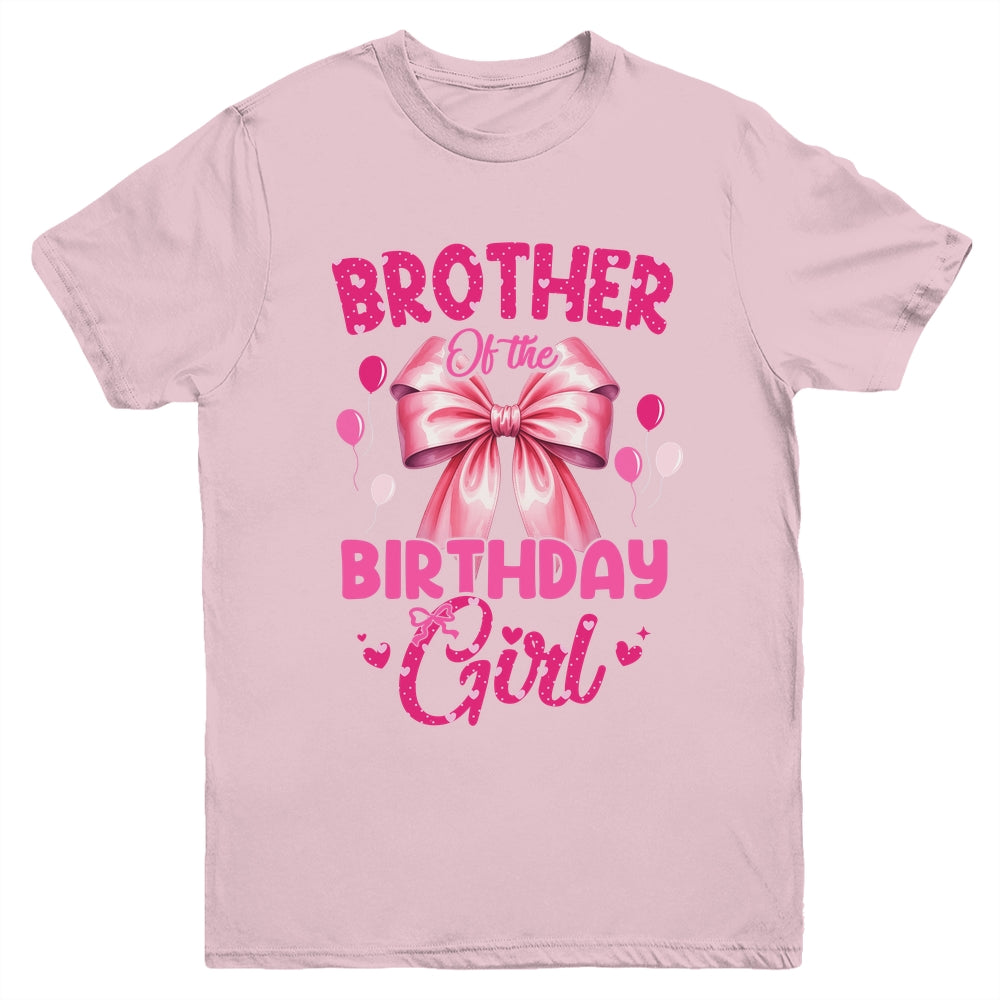 Brother Of The Birthday Girl Coquette Bow Matching Family Youth Shirt | teecentury