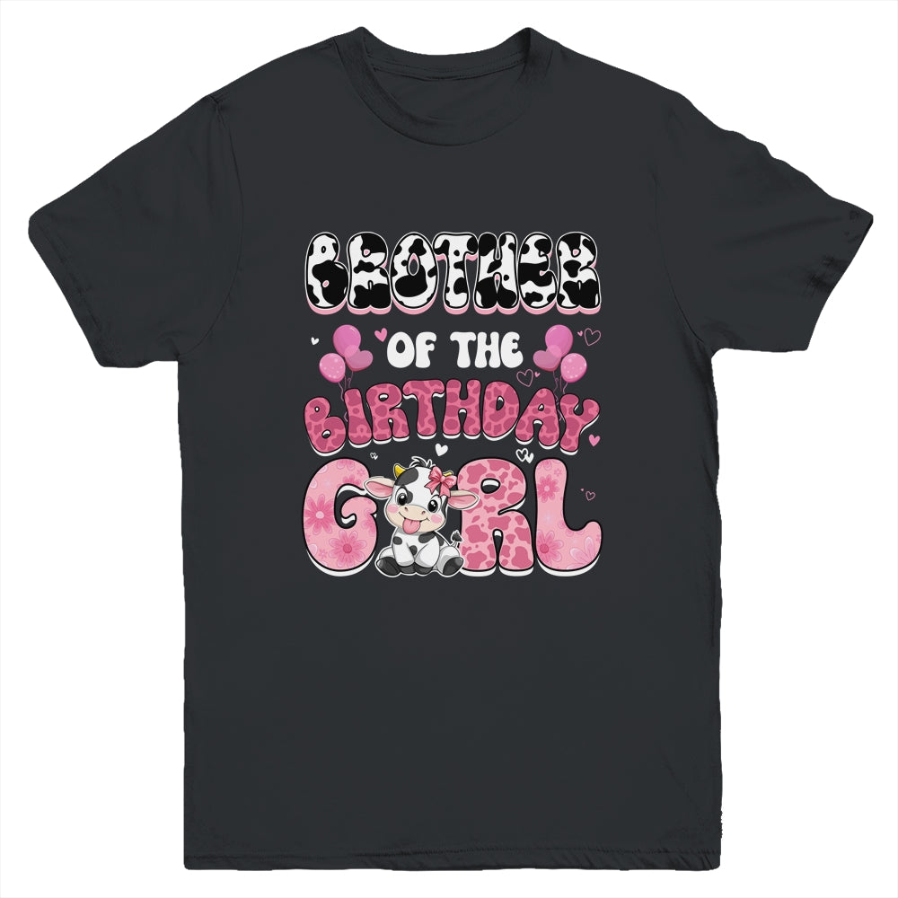 Brother Of The Birthday Girl Cow Farm Family 1st Birthday Youth Shirt | teecentury