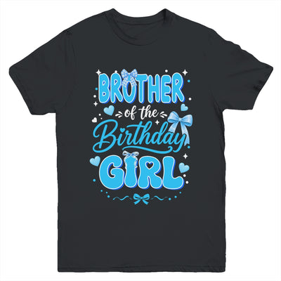 Brother Of The Birthday Girl Family Coquette Bow Blue Cute Youth Shirt | teecentury