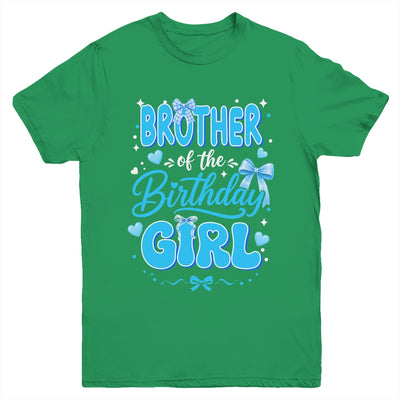 Brother Of The Birthday Girl Family Coquette Bow Blue Cute Youth Shirt | teecentury