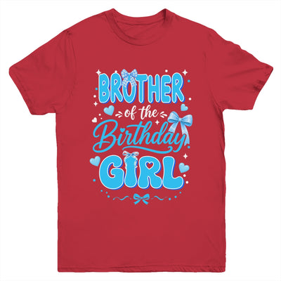Brother Of The Birthday Girl Family Coquette Bow Blue Cute Youth Shirt | teecentury