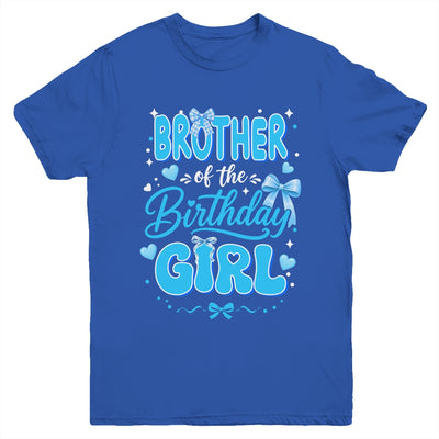 Brother Of The Birthday Girl Family Coquette Bow Blue Cute Youth Shirt | teecentury