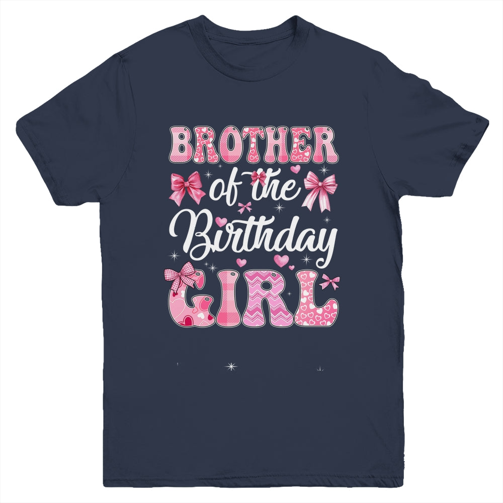Brother Of The Birthday Girl Family Pink Coquette Bow Youth Shirt | teecentury