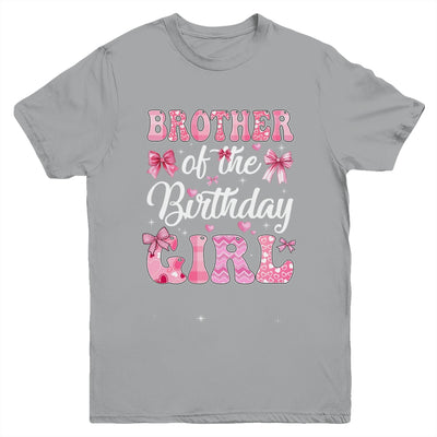Brother Of The Birthday Girl Family Pink Coquette Bow Youth Shirt | teecentury