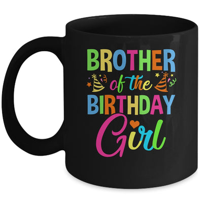 Brother Of The Birthday Girl Glows Retro 80's Party Family Mug | teecentury