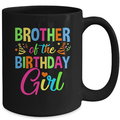 Brother Of The Birthday Girl Glows Retro 80's Party Family Mug | teecentury