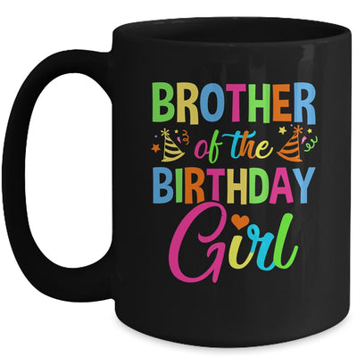 Brother Of The Birthday Girl Glows Retro 80's Party Family Mug | teecentury