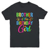 Brother Of The Birthday Girl Glows Retro 80's Party Family Youth Shirt | teecentury