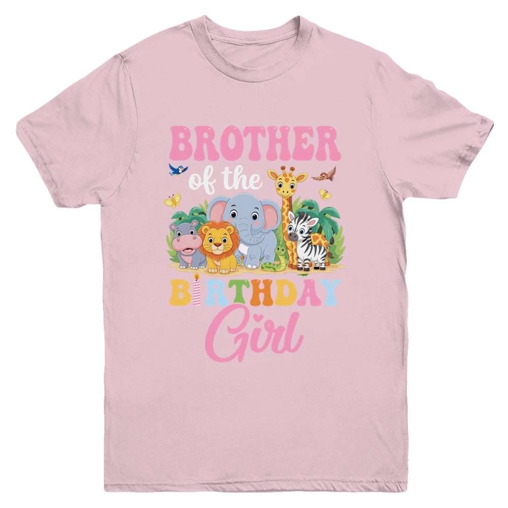 Brother Of The Birthday Girl Kids Safari Jungle Animal Youth Shirt | teecentury