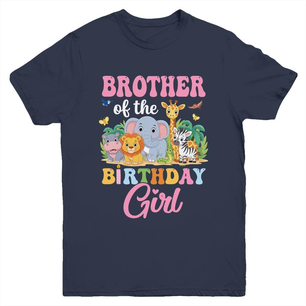 Brother Of The Birthday Girl Kids Safari Jungle Animal Youth Shirt | teecentury