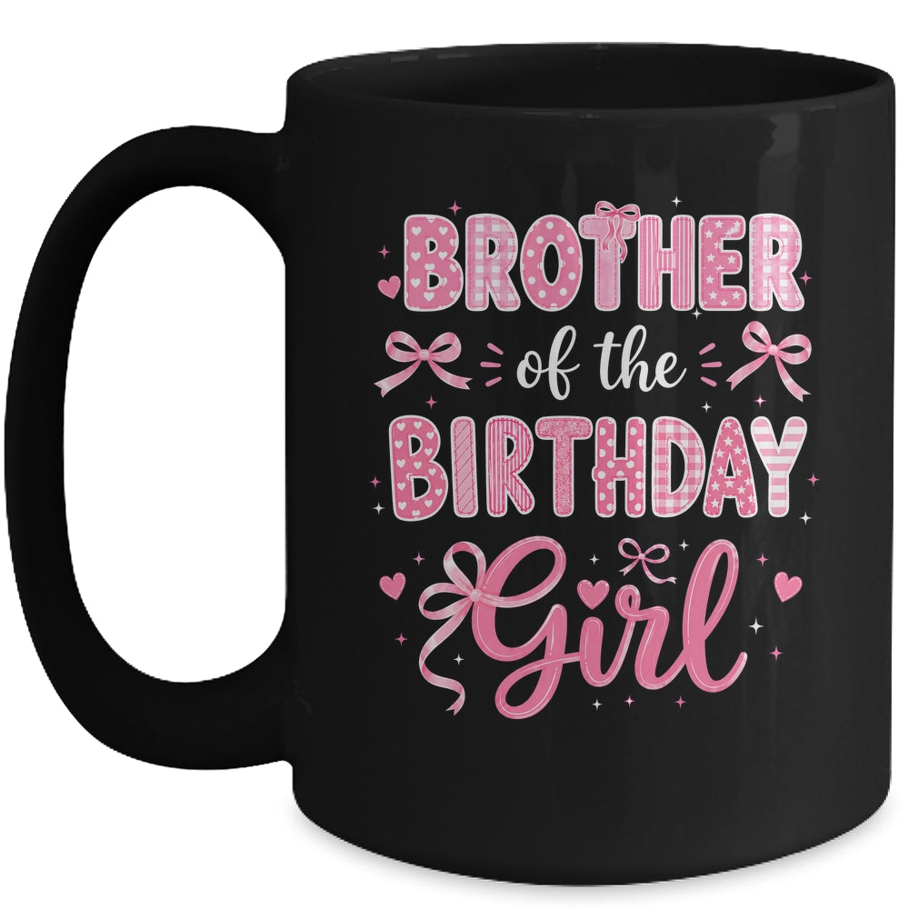Brother Of The Birthday Girl Matching Pink Coquette Bow Mug | teecentury