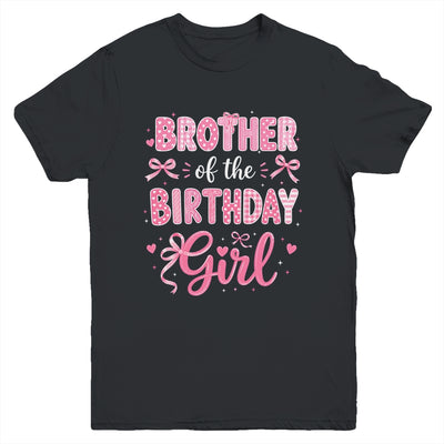 Brother Of The Birthday Girl Matching Pink Coquette Bow Youth Shirt | teecentury