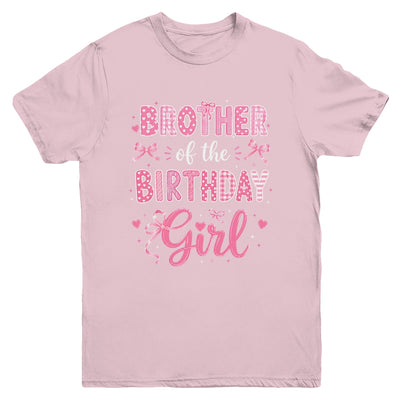 Brother Of The Birthday Girl Matching Pink Coquette Bow Youth Shirt | teecentury