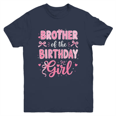 Brother Of The Birthday Girl Matching Pink Coquette Bow Youth Shirt | teecentury