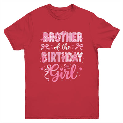 Brother Of The Birthday Girl Matching Pink Coquette Bow Youth Shirt | teecentury