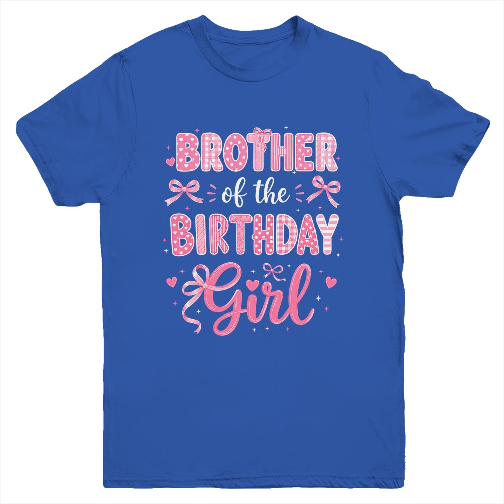Brother Of The Birthday Girl Matching Pink Coquette Bow Youth Shirt | teecentury