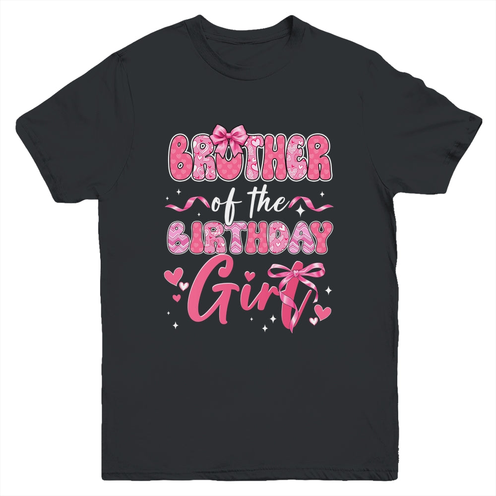 Brother Of The Birthday Girl Pink Coquette Bow Family Youth Shirt | teecentury