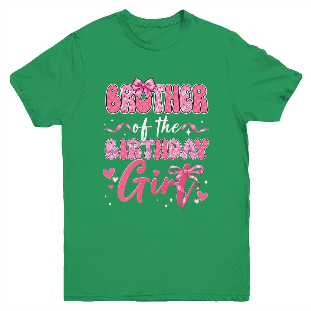 Brother Of The Birthday Girl Pink Coquette Bow Family Youth Shirt | teecentury
