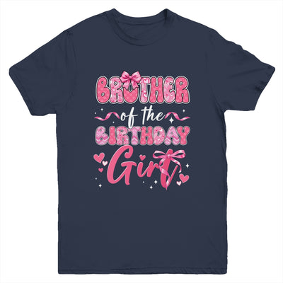 Brother Of The Birthday Girl Pink Coquette Bow Family Youth Shirt | teecentury