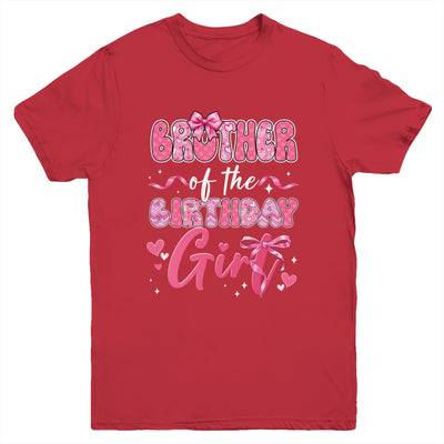 Brother Of The Birthday Girl Pink Coquette Bow Family Youth Shirt | teecentury