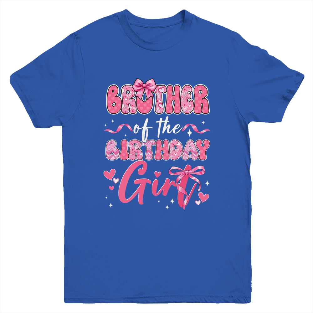 Brother Of The Birthday Girl Pink Coquette Bow Family Youth Shirt | teecentury