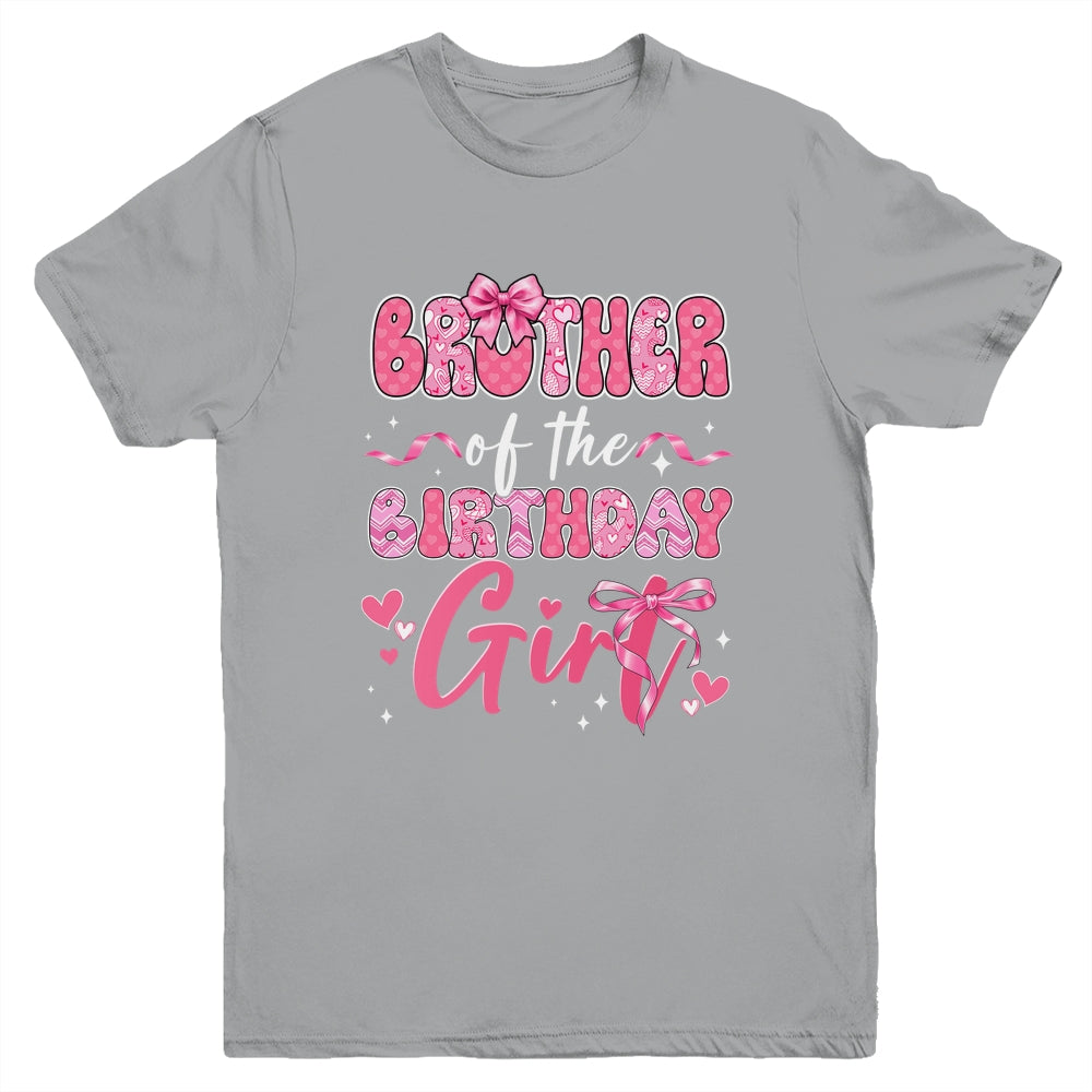 Brother Of The Birthday Girl Pink Coquette Bow Family Youth Shirt | teecentury
