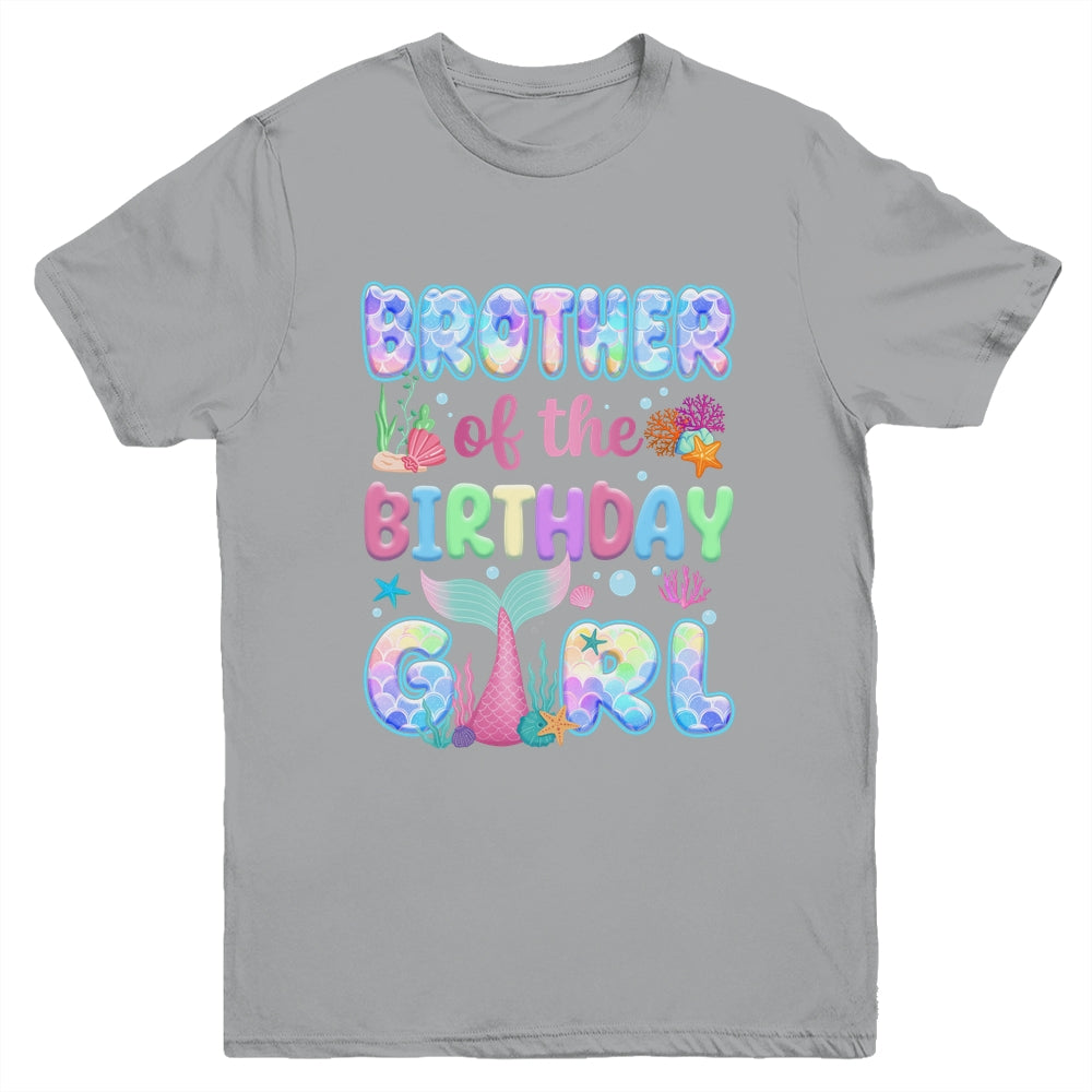 Brother Of The Birthday Mermaid Girl Family Matching Party Youth Shirt | teecentury