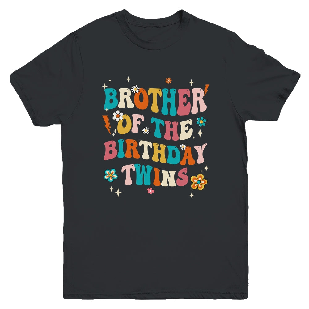 Brother Of The Birthday Twins Boys Girls Party Retro Bday Youth Shirt | teecentury