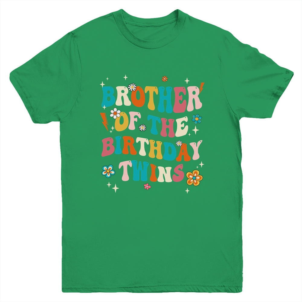 Brother Of The Birthday Twins Boys Girls Party Retro Bday Youth Shirt | teecentury
