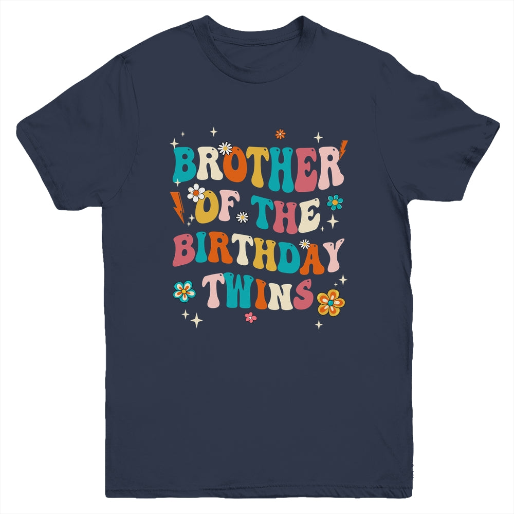 Brother Of The Birthday Twins Boys Girls Party Retro Bday Youth Shirt | teecentury