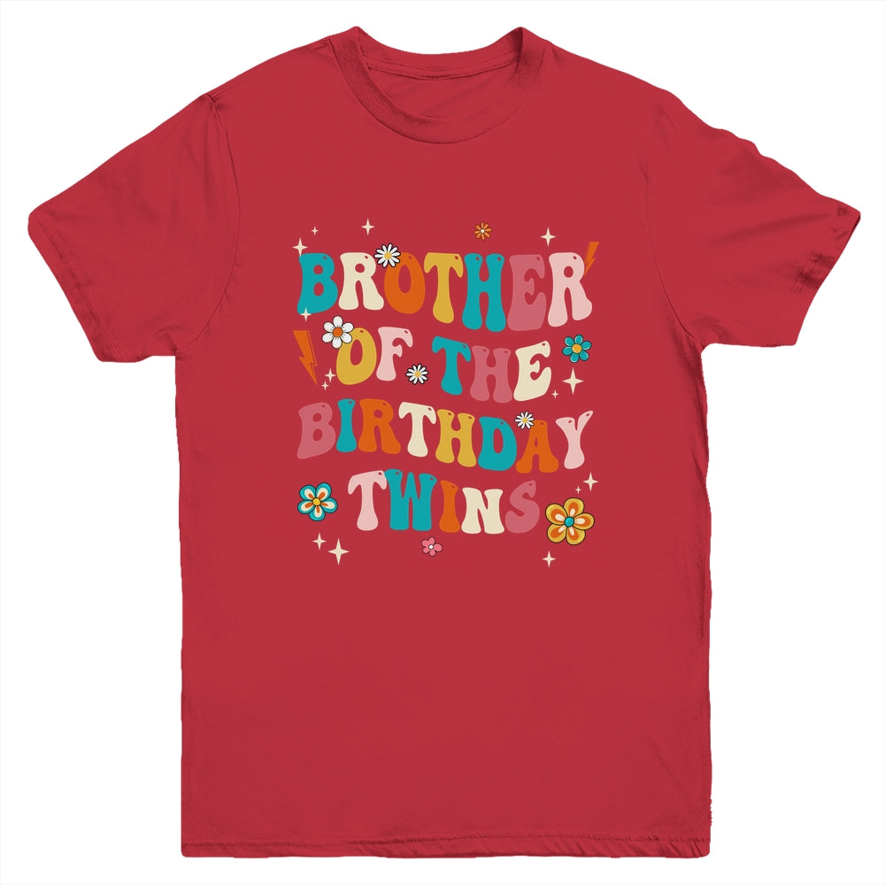 Brother Of The Birthday Twins Boys Girls Party Retro Bday Youth Shirt | teecentury