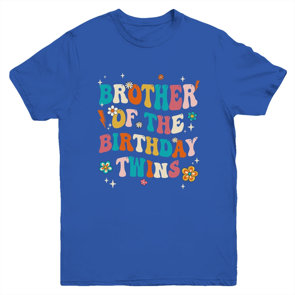 Brother Of The Birthday Twins Boys Girls Party Retro Bday Youth Shirt | teecentury