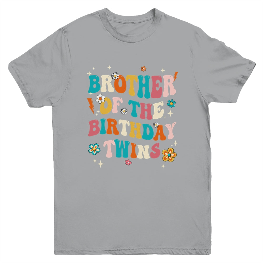 Brother Of The Birthday Twins Boys Girls Party Retro Bday Youth Shirt | teecentury