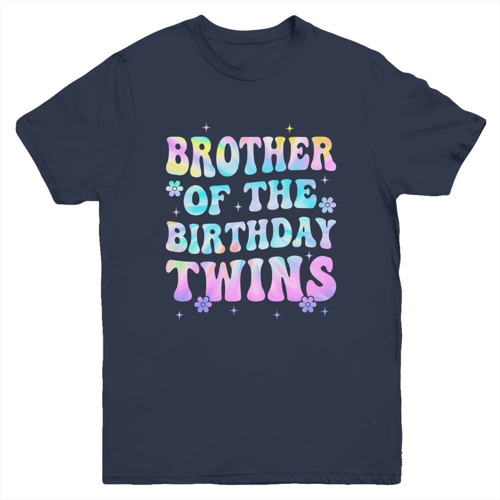 Brother Of The Birthday Twins Girls Kids Party Retro Bday Youth Shirt | teecentury